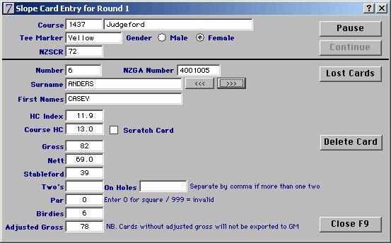 score entry basic